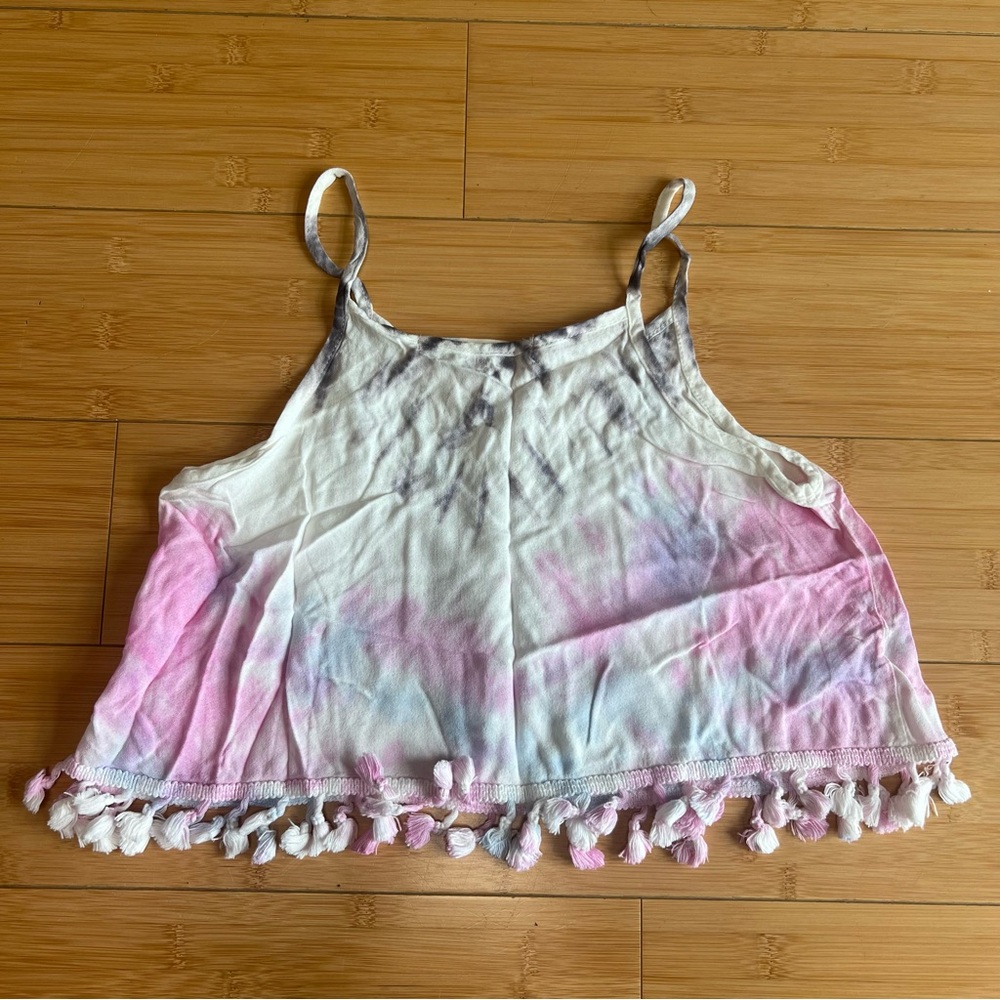 Vintage Havana pink and blue tie dye tassel cami top 🩷 Like new - Picture 2 of 2